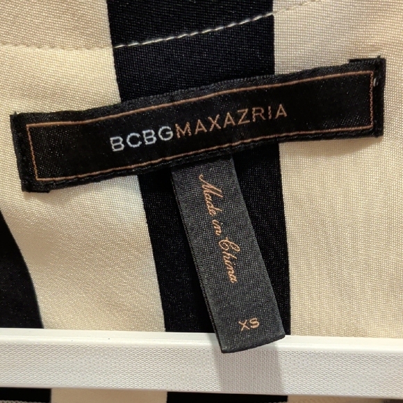 BCBGMaxAzria Black and White Striped Mini Dress - Picture 6 of 7